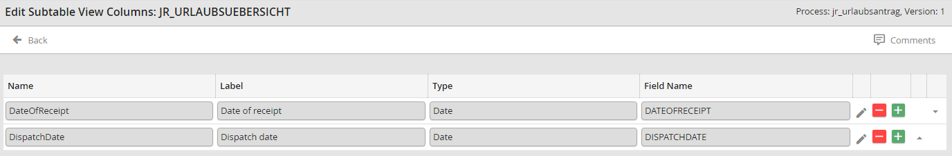 Subtable View Columns