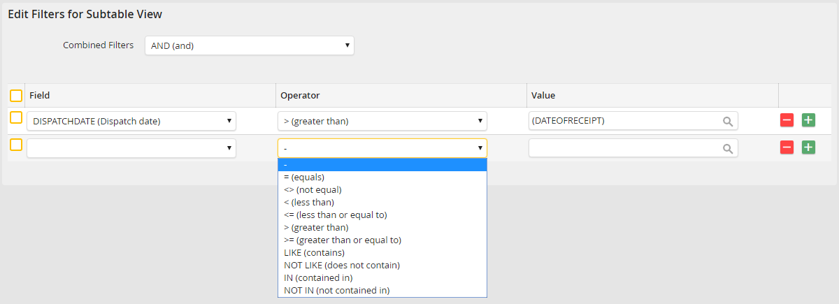 Adding and modifying filters