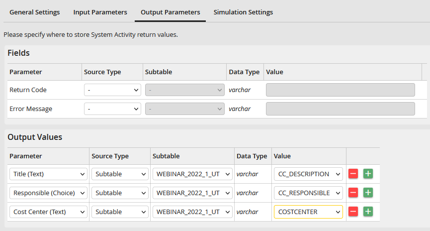 Output parameter
