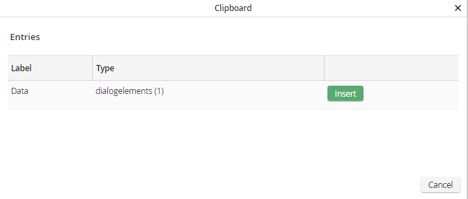 Form Designer - Pasting of an entry from the clipboard