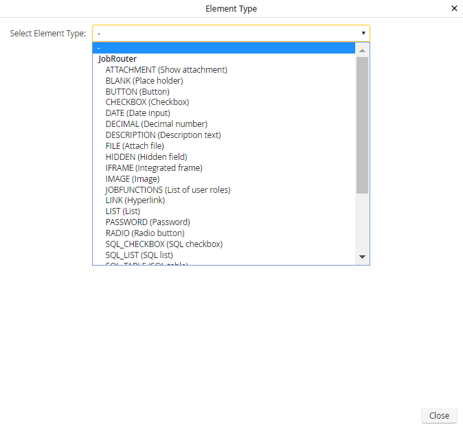 Subtable View Element Types