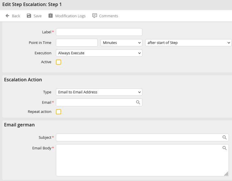 Edit Step Escalation