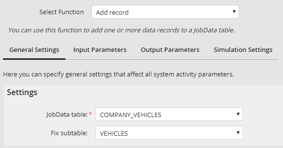 General settings General settings