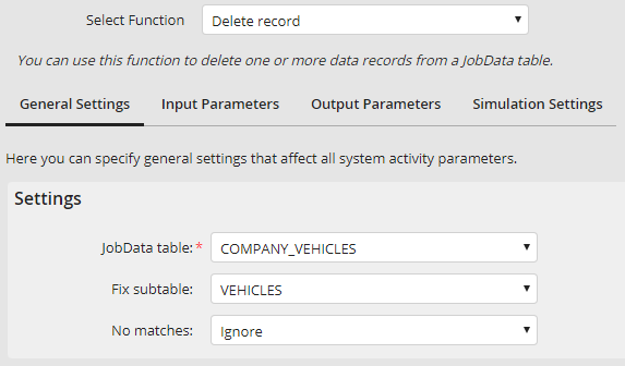 General settings
