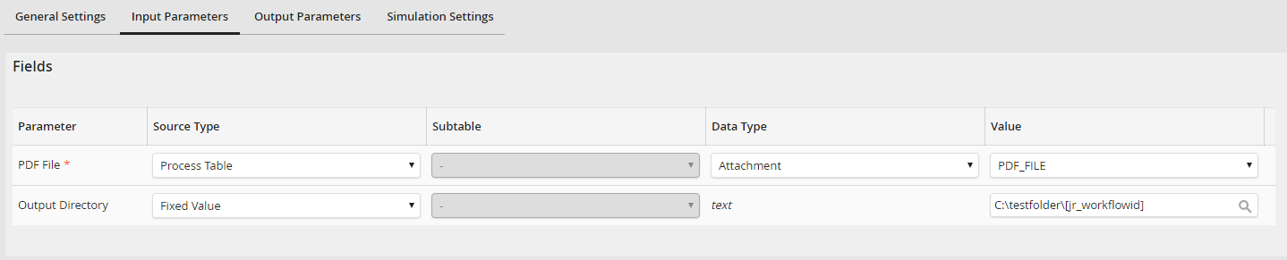 Input Parameters