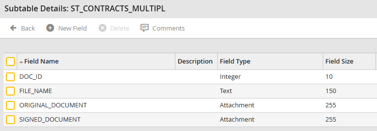 Example subtable