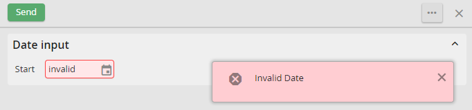 Invalid date input