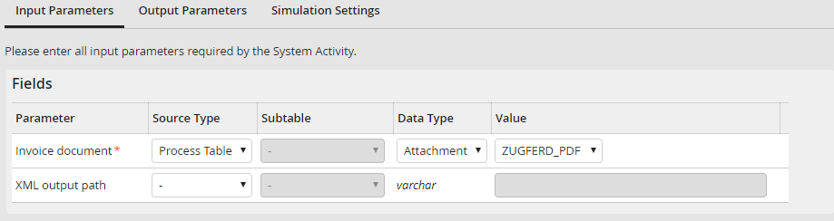 Input Parameters: Fields Input Parameters: Fields
