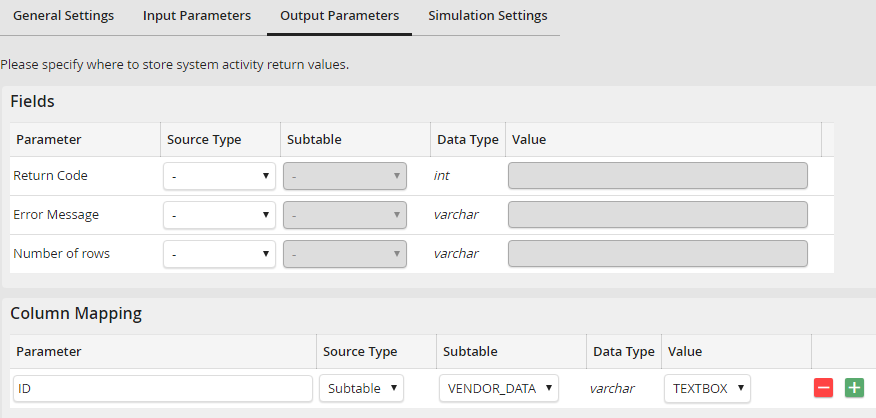 CSV System Activity: Output Parameter
