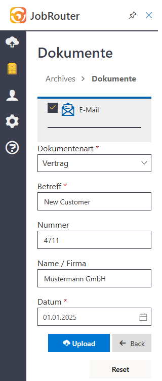 Fill index fields