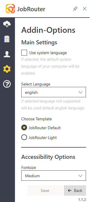 Add-In Options