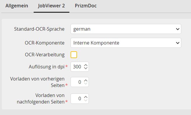 Viewer konfigurieren: Registerkarte JobViewer 2