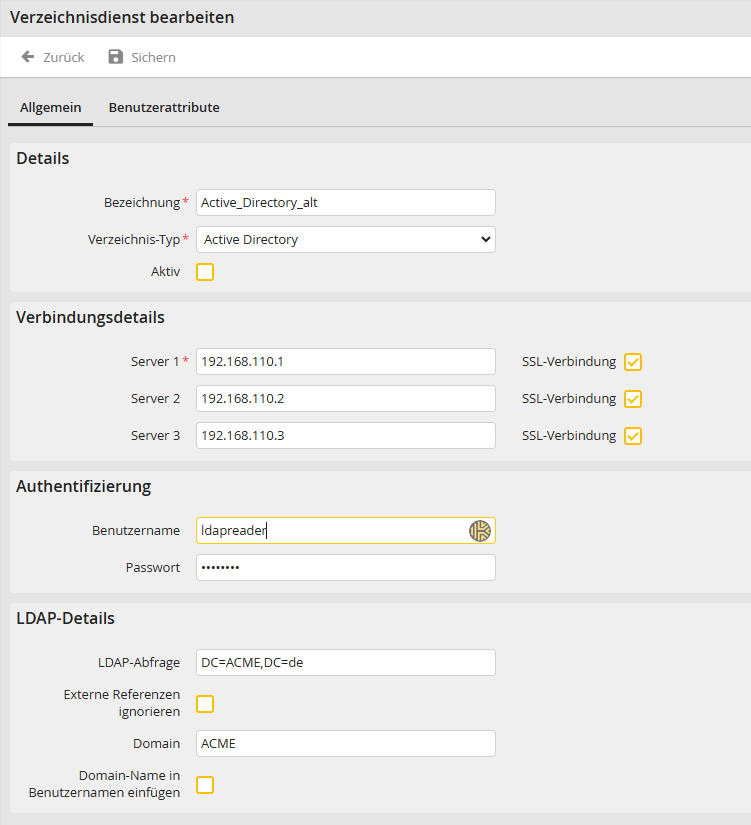 LDAP-Verzeichnis anlegen & bearbeiten