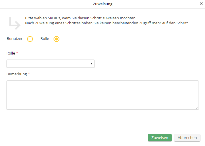 Rolle zuweisen Rolle zuweisen