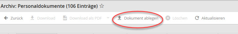 Archivdokument ablegen