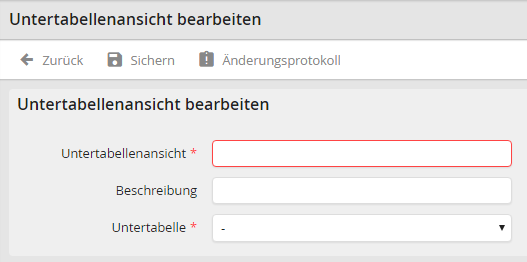 Untertabellenansicht bearbeiten