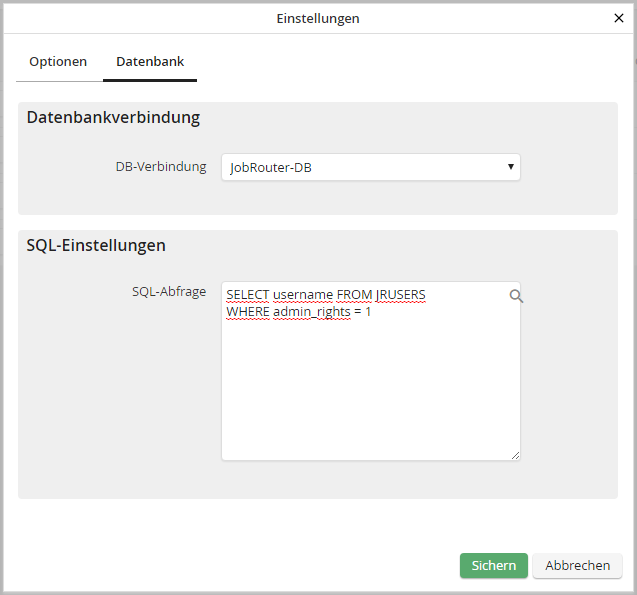 Liste mit Ergebnissen einer Datenbankabfrage