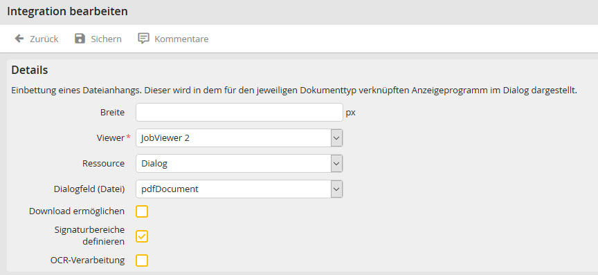Dialogintegration konfigurieren