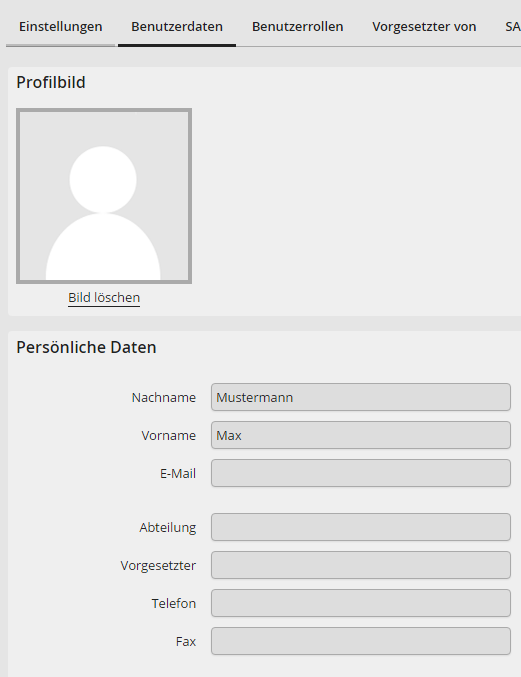 Benutzerdaten Benutzerdaten