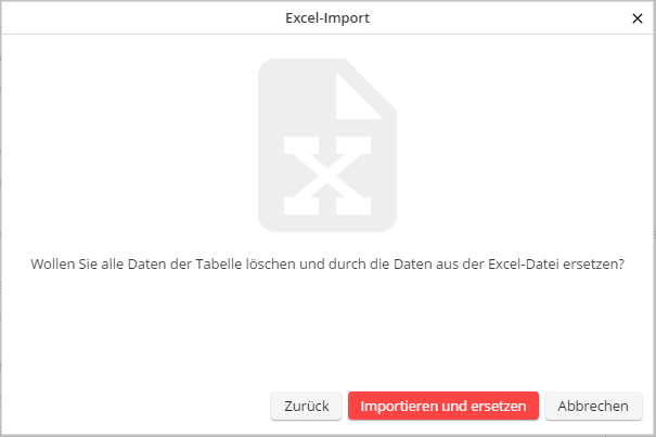 Sicherheitsabfrage bei Excel-Import