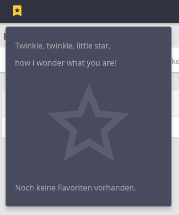 Leeres Favoriten-Menü Leeres Favoriten-Menü
