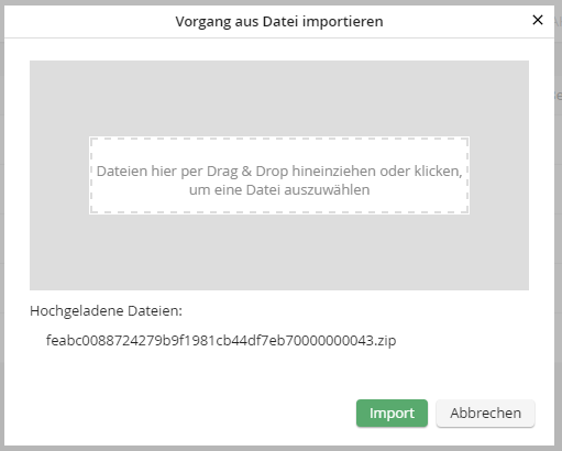 Vorgang importieren Vorgang importieren
