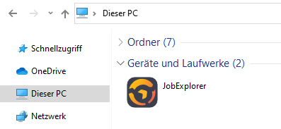 Laufwerksansicht im Windows-Explorer ("Computer") Laufwerksansicht im Windows-Explorer ("Computer")