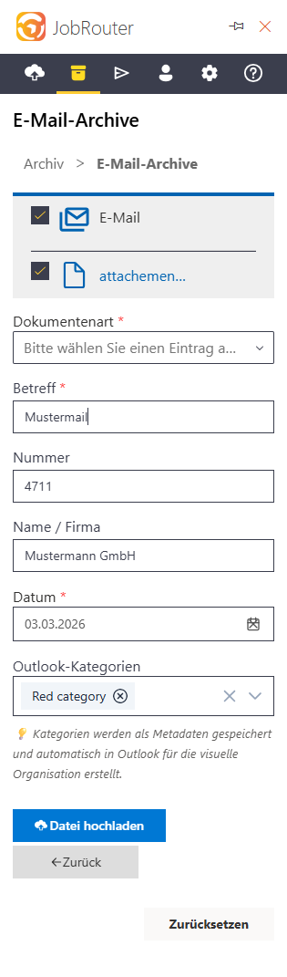 Indexfelder ausfüllen Indexfelder ausfüllen
