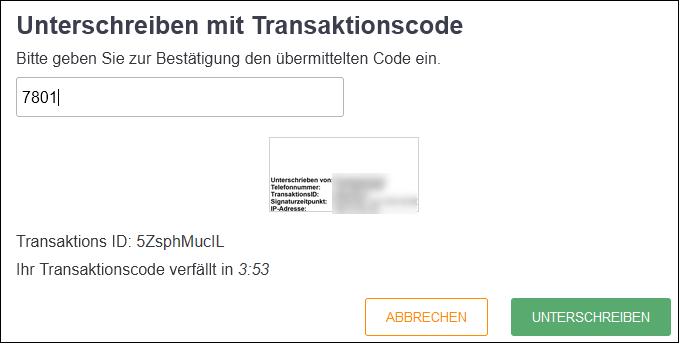 Transaction Code eingeben Transaction Code eingeben