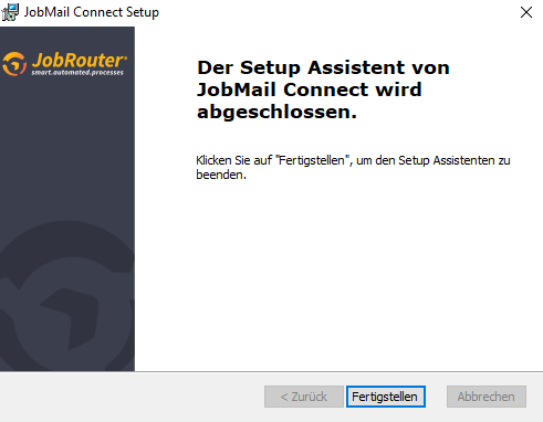 Bestätigungsdialog bei erfolgreicher Installation