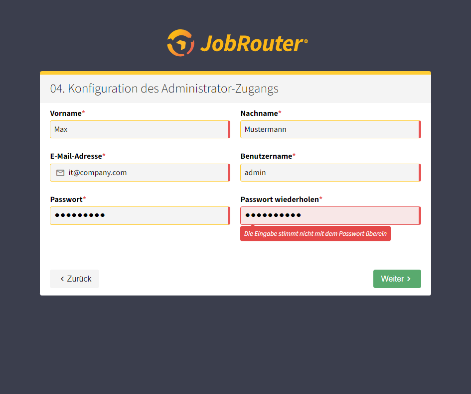 Administrator Zugang