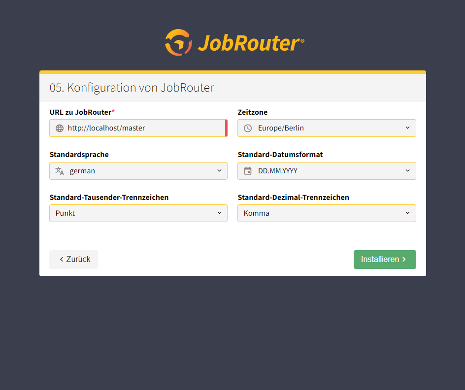 Konfiguration von JobRouter