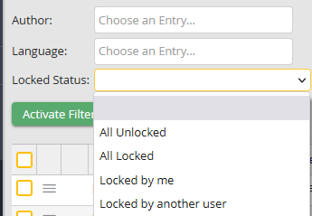 Filter Locked status