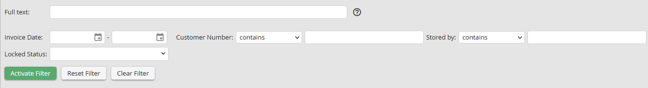 Archive view with full text search Archive view with full text search