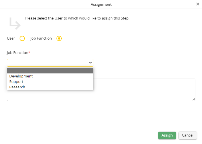 Assigning a step to a Job Function Assigning a step to a Job Function
