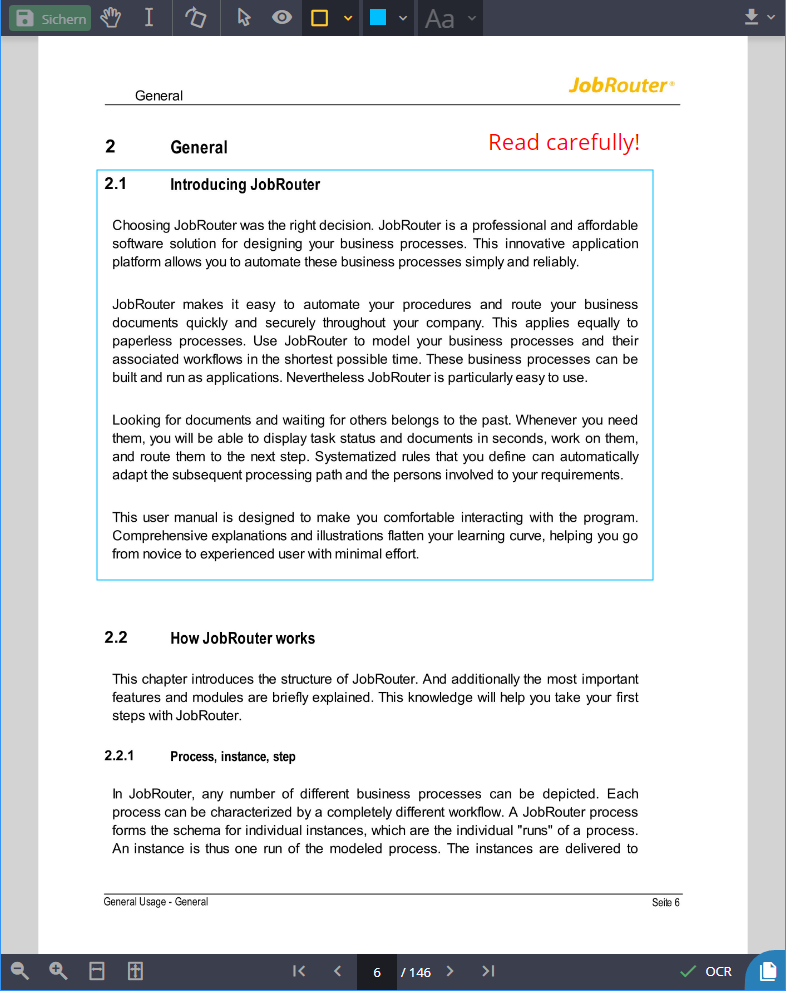 Document with annotations in JobViewer 2 Document with annotations in JobViewer 2