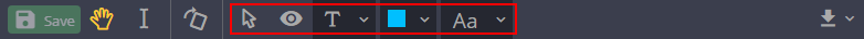 Annotation tool in the header Annotation tool in the header