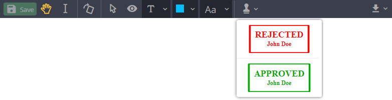 Stamp tool in the header Stamp tool in the header