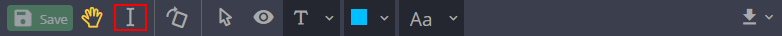 Text selection tool in the header Text selection tool in the header